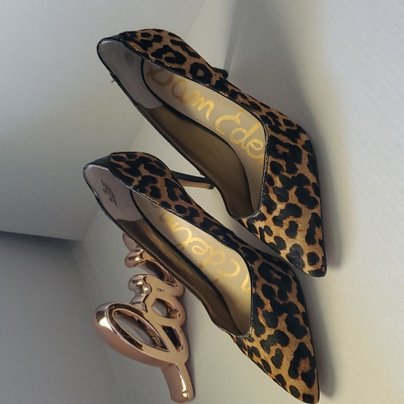 Sam Edelman Animal Print Calf Hair Heels sz 9 - Picture 15 of 15